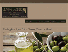 Tablet Screenshot of leaningladderoliveoil.com